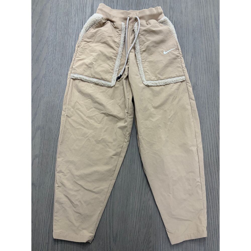 Nike Women's DQ6809-200 Essential Woven High Rise Joggers Beige XS